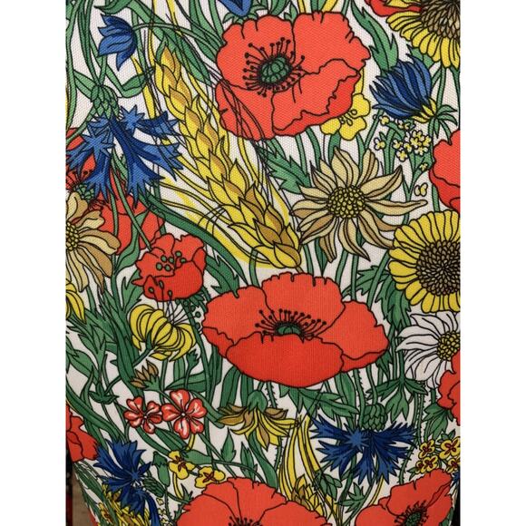 Vintage 1960’s Mod Floral Poppy Button Front Dress Size Small Hippie - Picture 10 of 13